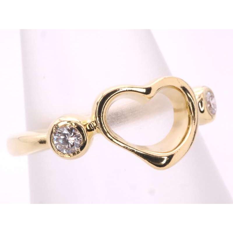 あ*く様 Tiffany & Co peretti 750 ダイヤ指輪 2点セッ TIFFANY&Co.（ティファニー） 美品 オープンハート ダイヤ2P リング 7