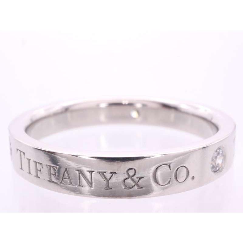 【超美品】ティファニー　3Pダイヤモンド　フラットバンド　リング　プラチナ TIFFANY&Co. ティファニー 美品 ダイヤ3P フラットバンド リング 9号
