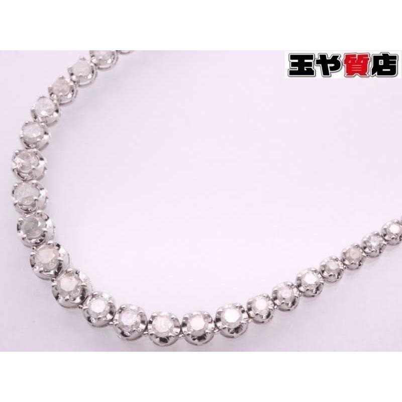 ダイヤ5.3ct テニスブレス ネックレス K18WG ホワイトゴールド : 親切 