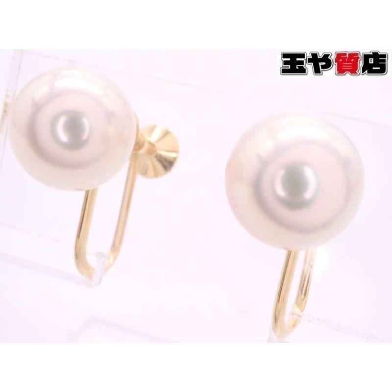 MIKIMOTO（ミキモト） 美品 パール7.3ミリ デザイン イヤリング K18YG 