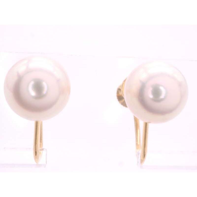 MIKIMOTO（ミキモト） 美品 パール7.3ミリ デザイン イヤリング K18YG 