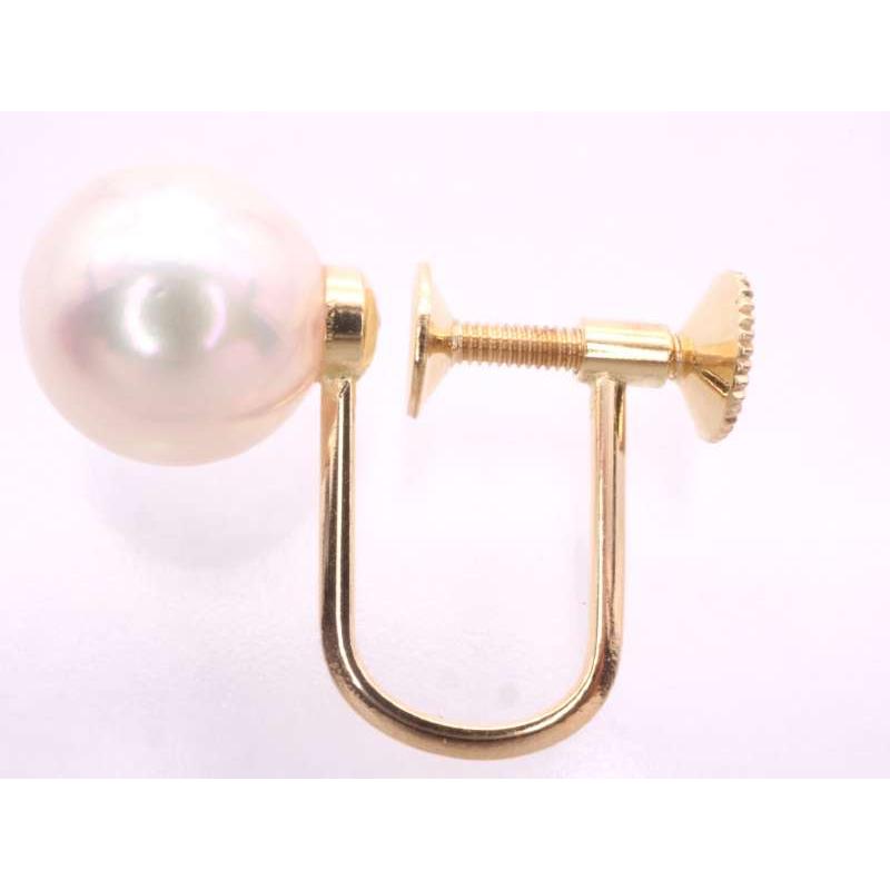 MIKIMOTO（ミキモト） 美品 パール7.3ミリ デザイン イヤリング K18YG