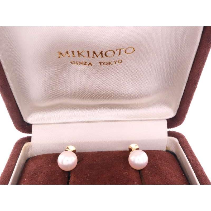 MIKIMOTO（ミキモト） 美品 パール7.3ミリ デザイン イヤリング K18YG