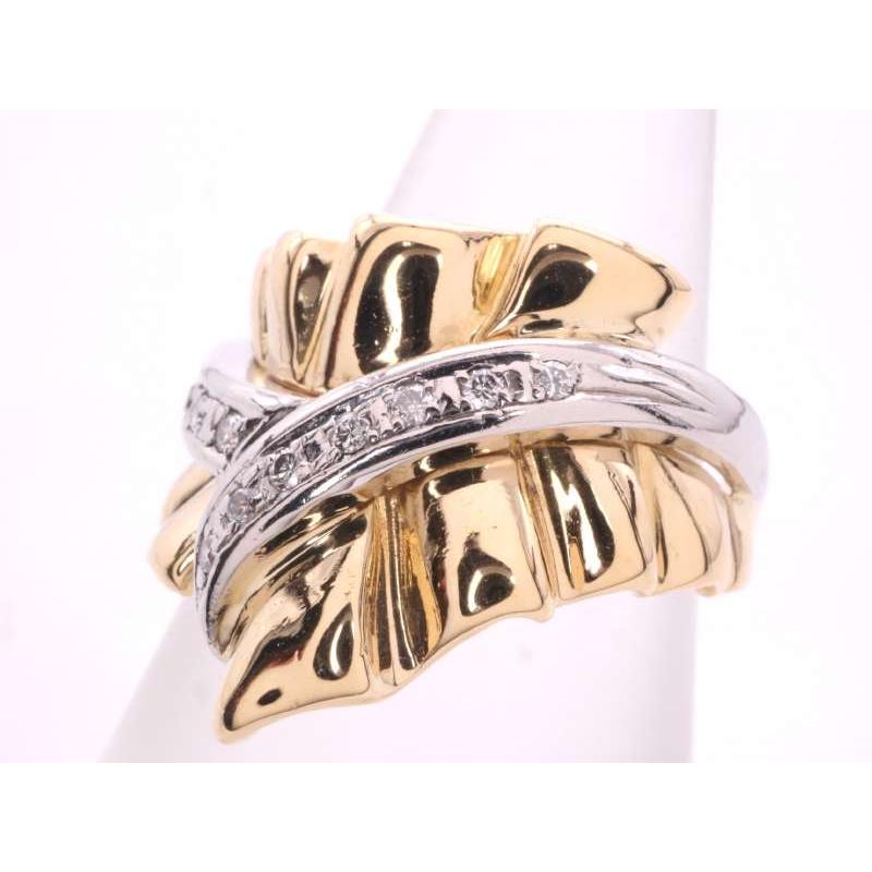 K18.PT900 リング　ダイア0.08 13号 龍/竜 ダイヤモンド 0.08ct リング・指輪 K18ゴールド 18金