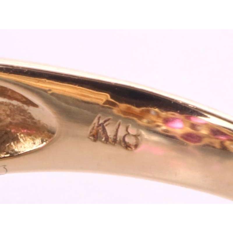 ルビー0.50ct ダイヤ0.35ct デザイン リング 11.5号 K18YG イエロー 