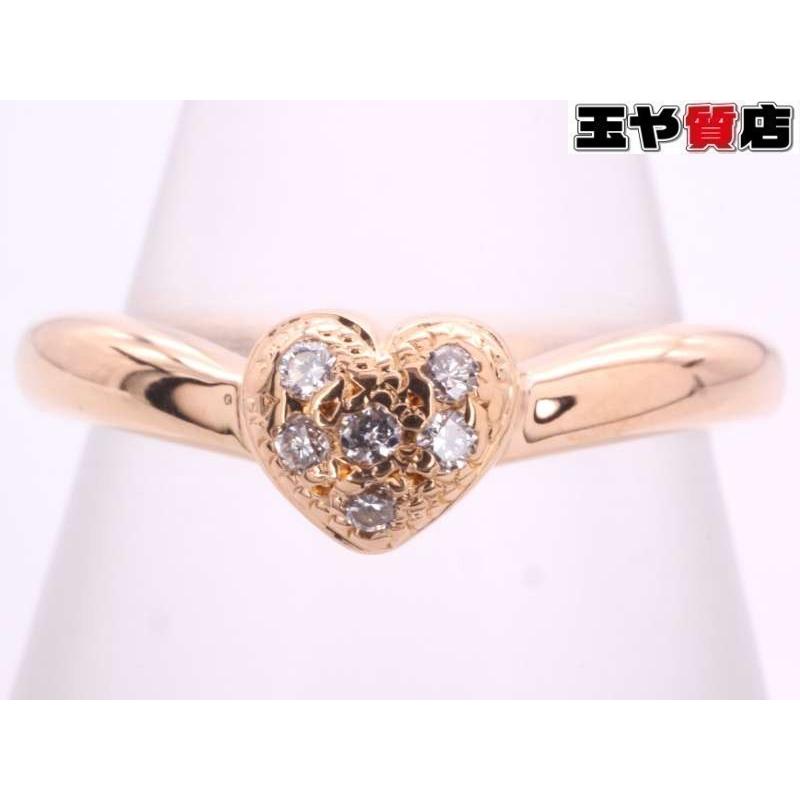 STAR JEWELRY（スタージュエリー） 美品 ダイヤ0.04ct ハートリング9.5