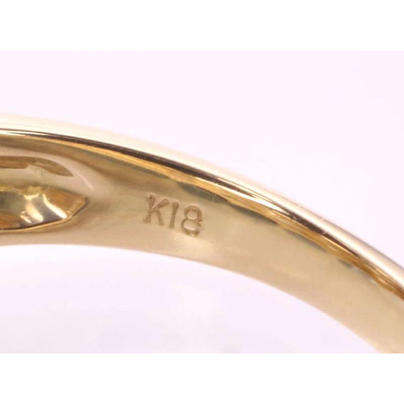 プリンセスカットダイヤ1.00ct デザイン リング12号弱 K18YG イエロー 