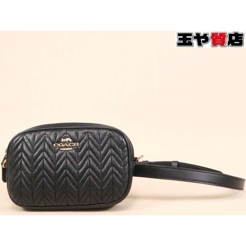 COACH（コーチ） F73384 ウエストポーチ レザー ブラック : 親切な 玉