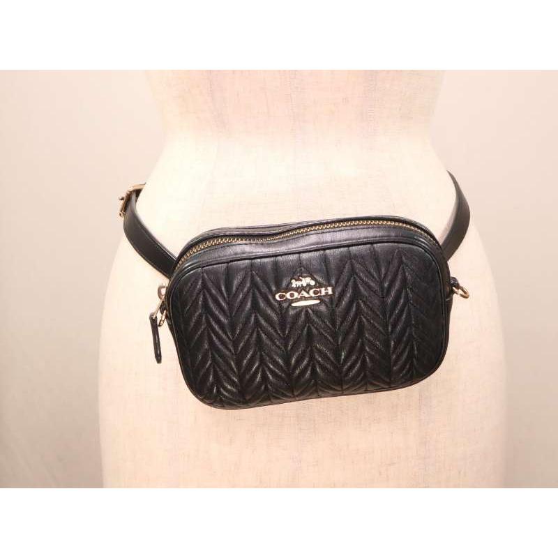 COACH（コーチ） F73384 ウエストポーチ レザー ブラック : 親切な 玉
