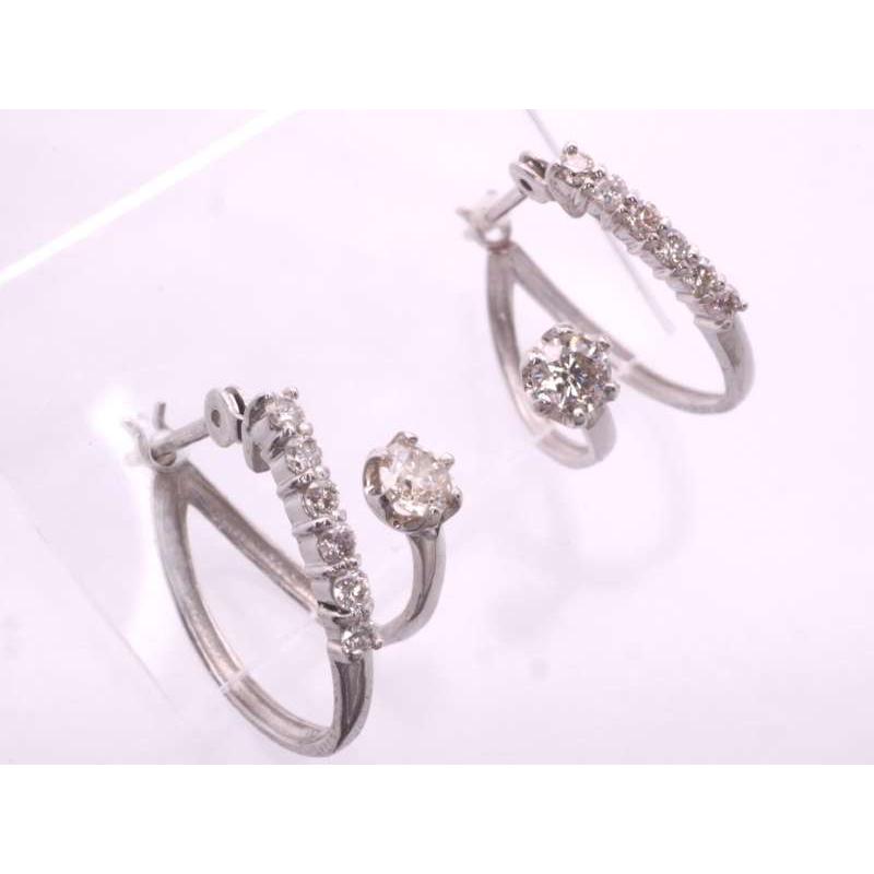 ダイヤ0.15ctx2 デザインピアス pt900 プラチナ : 親切な 玉や質店