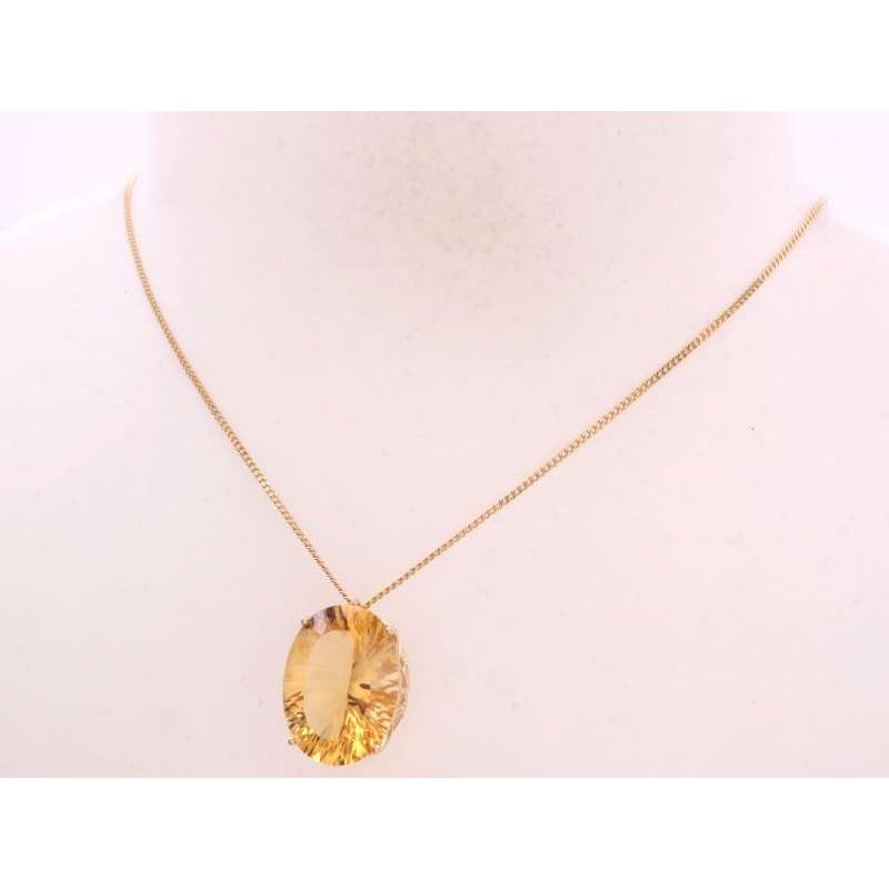シトリン7.00ct トップのみGSTV ネックレス K18YG イエローゴールド 