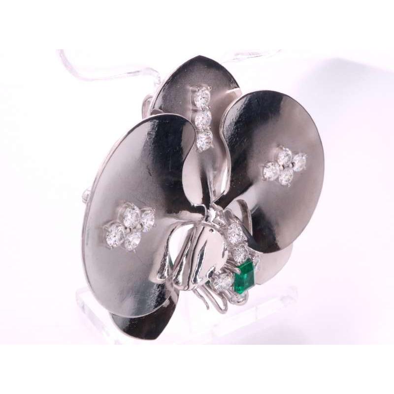 コロンビア産 2.21ct エメラルド ダイヤモンド プラチナ リング 鑑別 