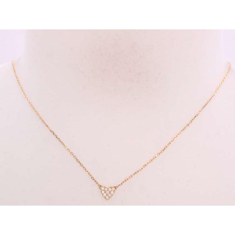 AHKAH アーカー 美品 パヴェダイヤ0.05ct ハートネックレス AHKAH アーカー 美品 パヴェダイヤ0.05ct ハートネックレス