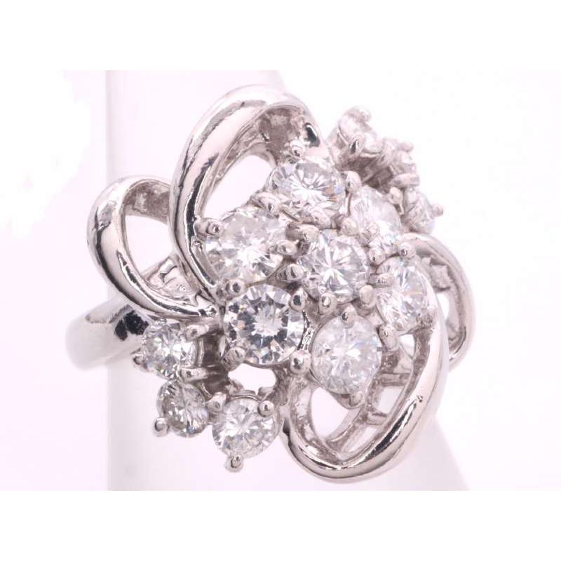 ダイヤ1.50ct フラワーモチーフリング 11.5号 pt900 プラチナ : 親切な