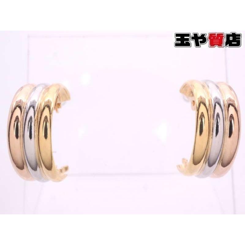 スリーカラー デザインピアス K18YG PG pt900 イエローゴールド ピンク