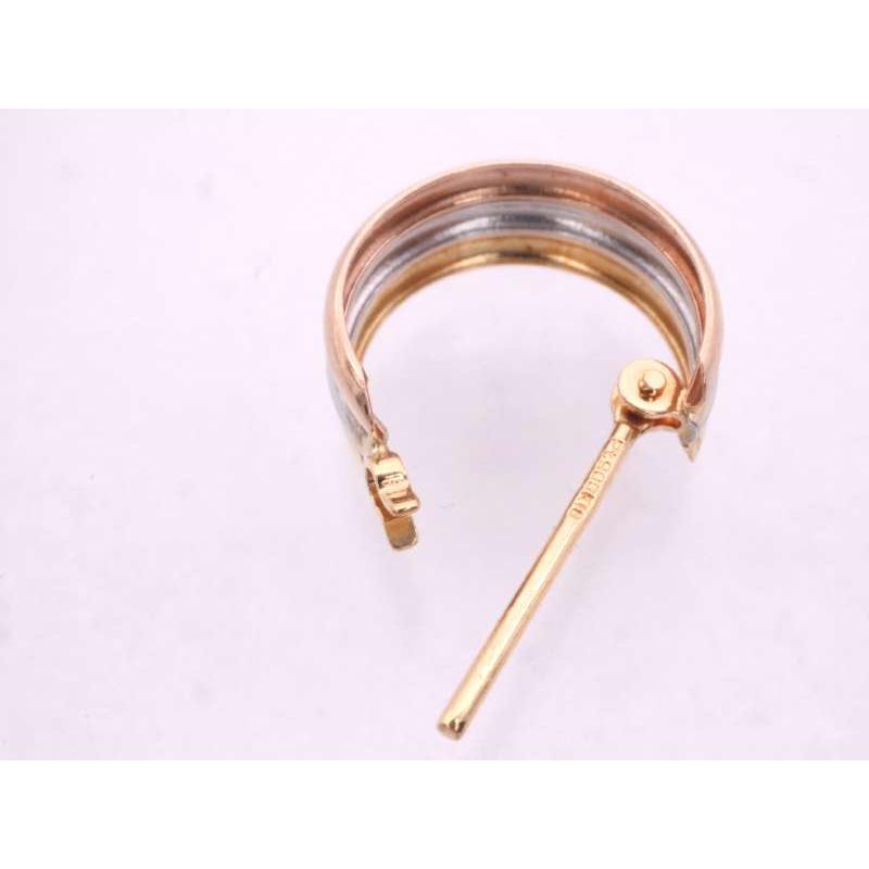 スリーカラー デザインピアス K18YG PG pt900 イエローゴールド ピンク 