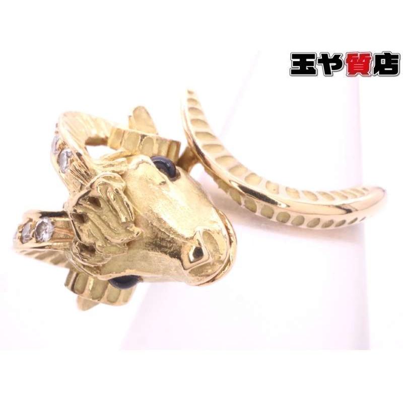 ジャンピエールベラン 牡羊 ダイヤ0.16ct リング 12号 18K K18YG