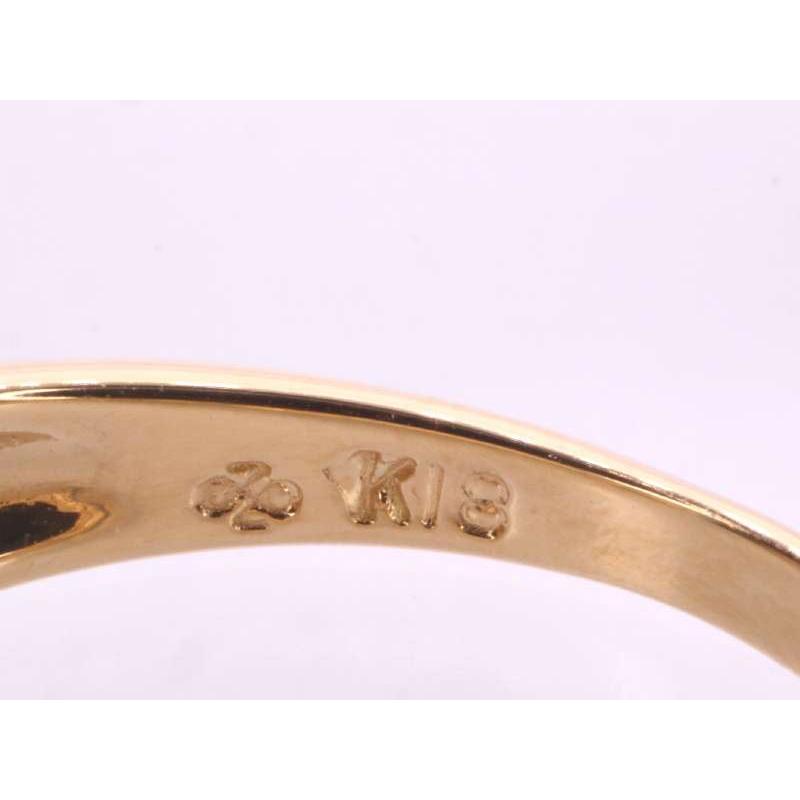 ブルートパーズ ダイヤ0.08ct デザインリング10号 K18YG イエロー