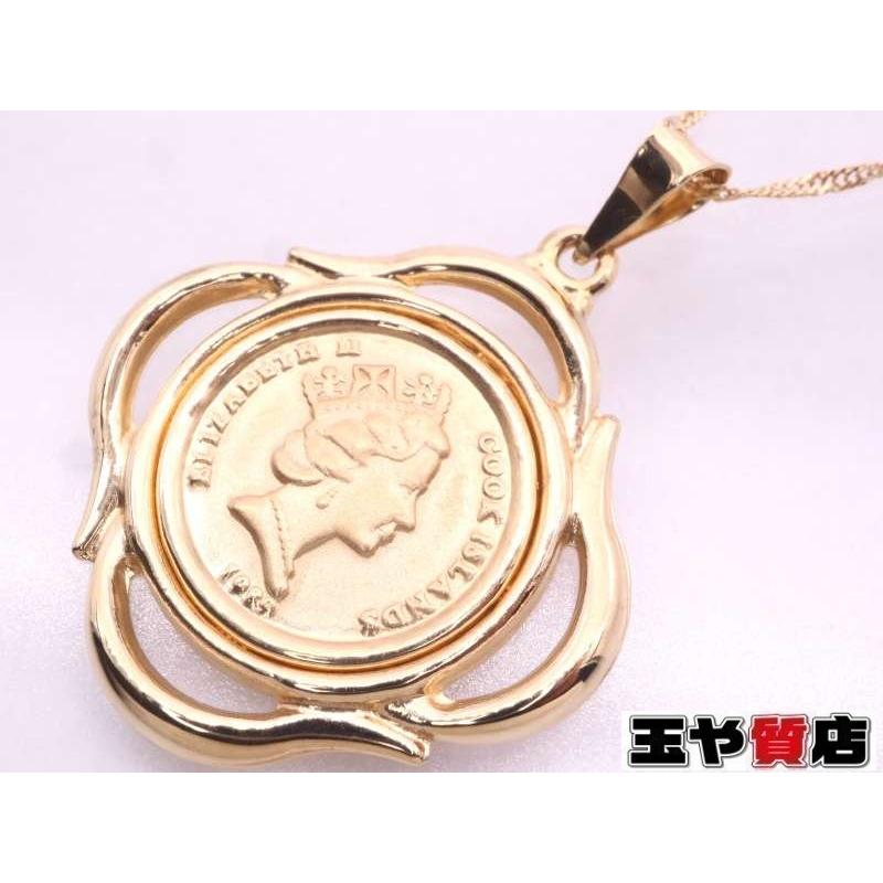 エリザベスモチーフペンダント スクリューネックレス K18YG イエロー