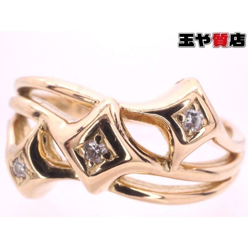 ダイヤ デザインリング 10号 K18YG イエローゴールド : 親切な 玉や