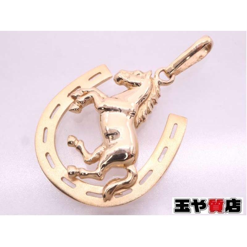 ホース ホースシューデザイン ペンダント K18YG イエローゴールド