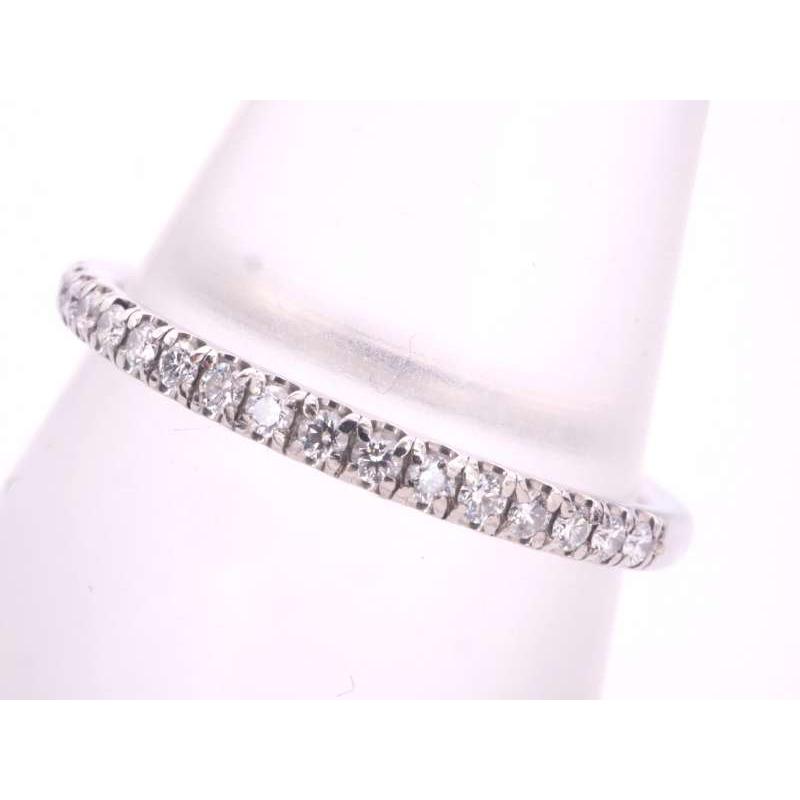 ハリーウィンストン　マイクロパヴェ　バンドリング　ハーフエタニティ　プラチナ ハリーウィンストン ハーフエタニティセッティング マイクロパヴェ