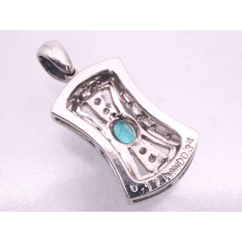 パライバトルマリン0.17ct ダイヤ0.34ct デザインペンダント 