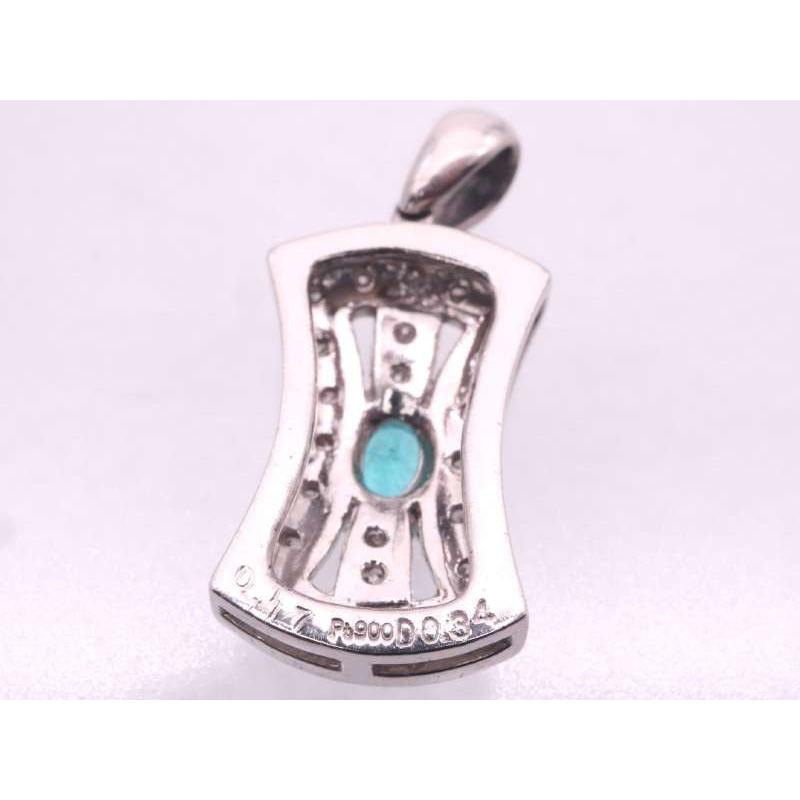 パライバトルマリン0.17ct ダイヤ0.34ct デザインペンダント 
