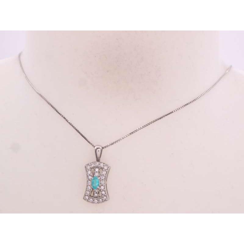 パライバトルマリン0.17ct ダイヤ0.34ct デザインペンダント 