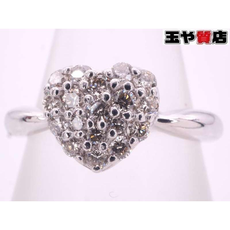 ダイヤ0.30ct ハートリングK18WG ホワイトゴールド : 親切な 玉や質店