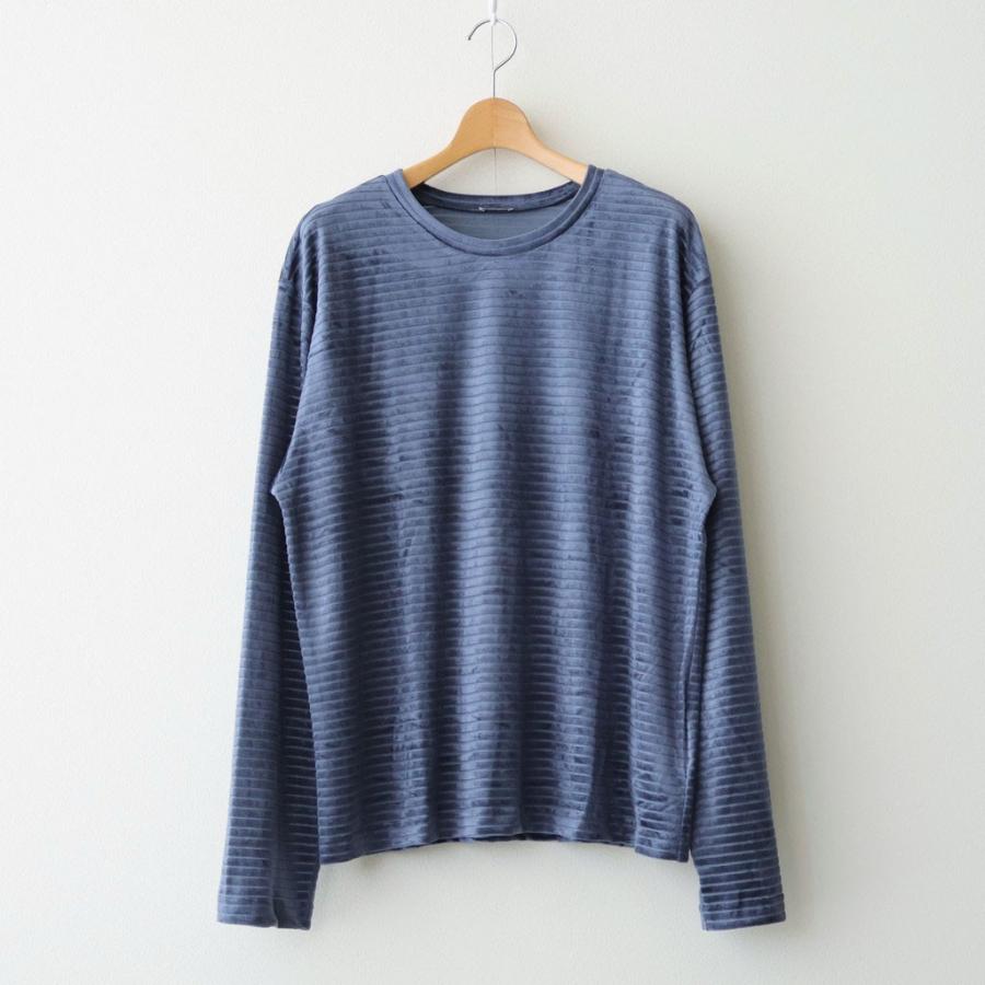 アンスクリア Velour Border Long Sleeve Tee #BLUE [I26SS-CUT13
