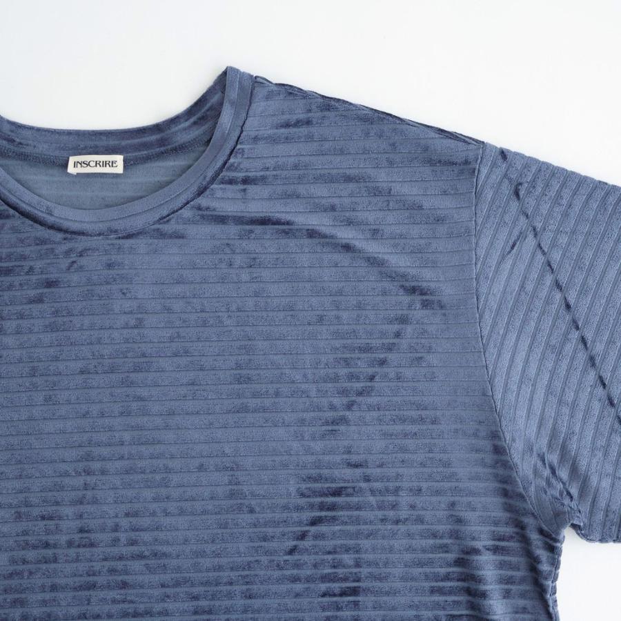 アンスクリア Velour Border Long Sleeve Tee #BLUE [I26SS-CUT13