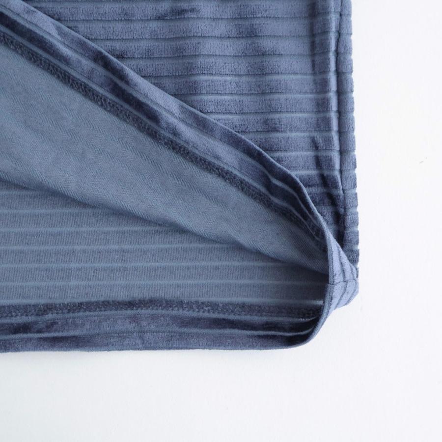 アンスクリア Velour Border Long Sleeve Tee #BLUE [I26SS-CUT13