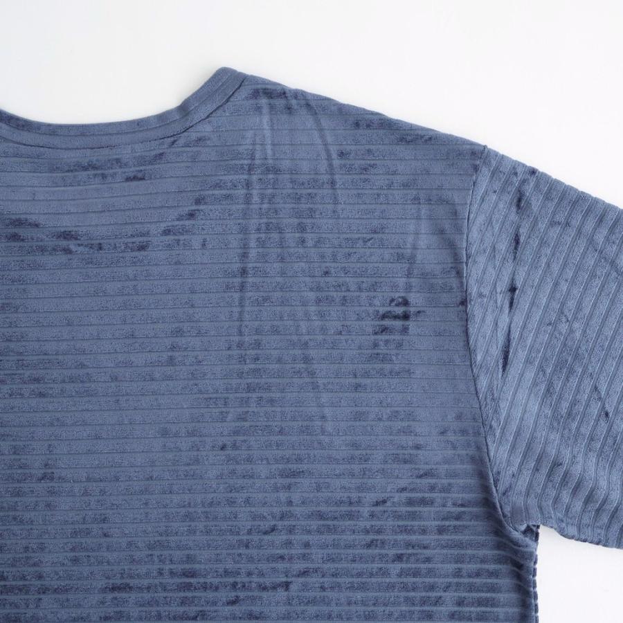 アンスクリア Velour Border Long Sleeve Tee #BLUE [I26SS-CUT13