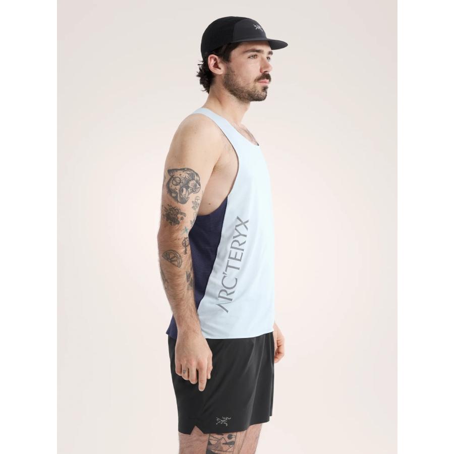 ARC'TERYX ノーバン　ダウンワードロゴ　タンク　メンズ Norvan Downword Logo Tank #Alpine Blue / Dk Strat [X00001034402