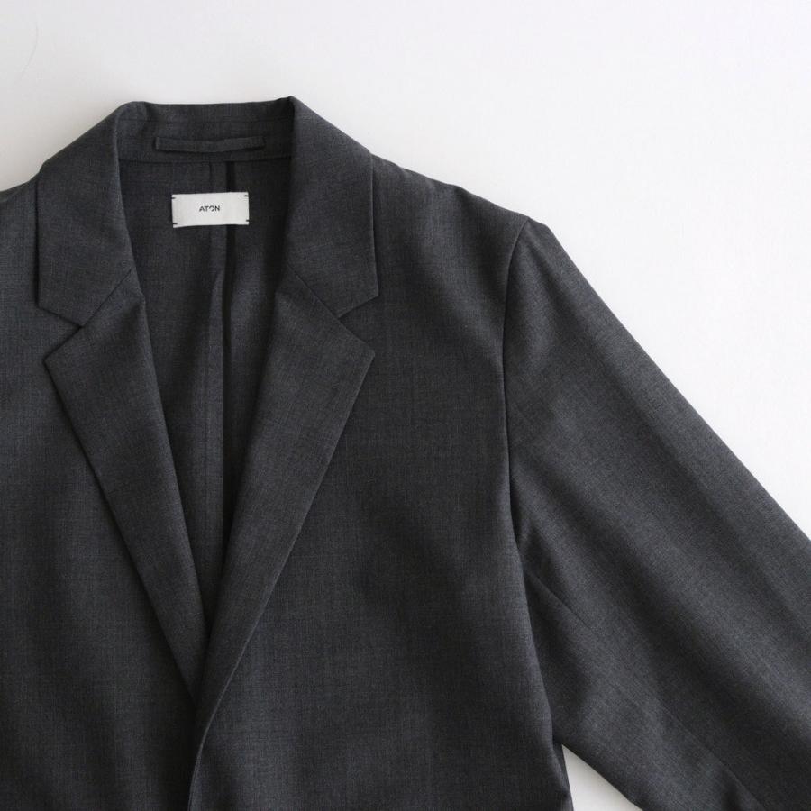 エイトン WOOL TROPICAL TAILORED JACKET #TOP GRAY [JKAGCW0700] 2 レディース アウター ATONの画像