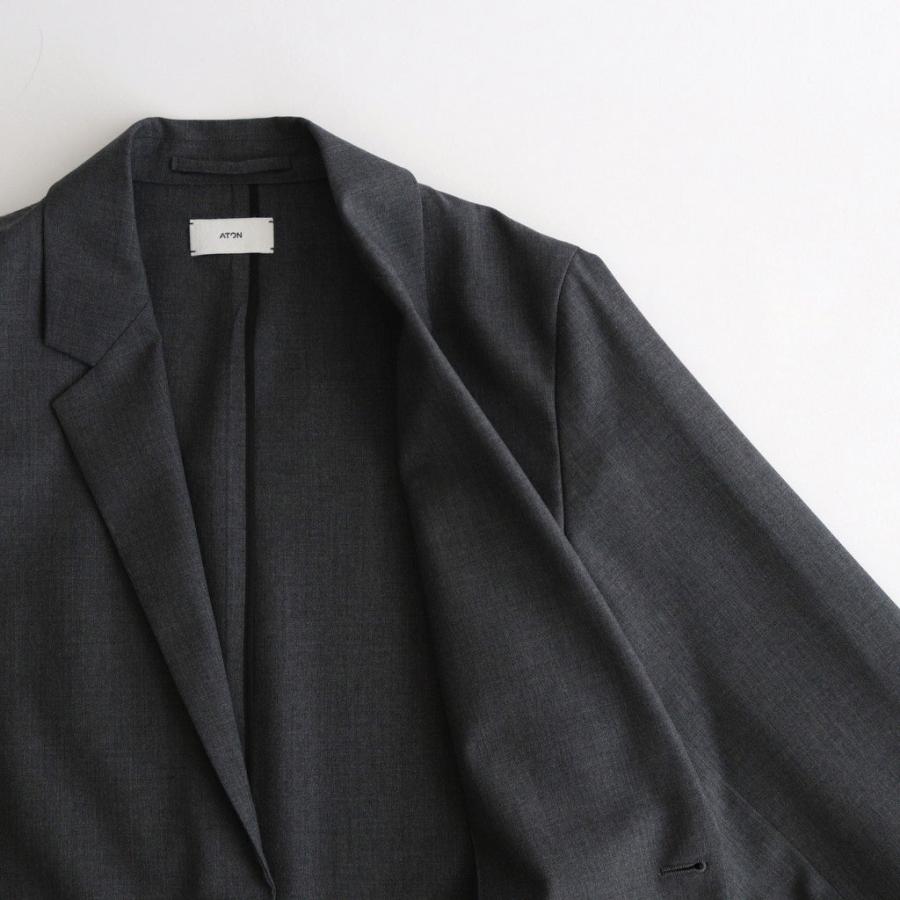 エイトン WOOL TROPICAL TAILORED JACKET #TOP GRAY [JKAGCW0700] 2 レディース アウター ATONの画像