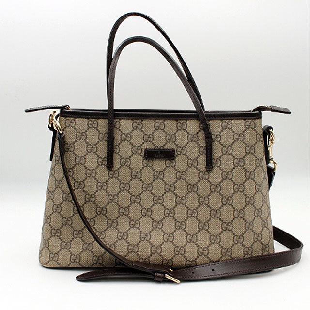 GG GUCCI グッチ GGGGスプリーム レザートートバッグ 353440/ブラウン 