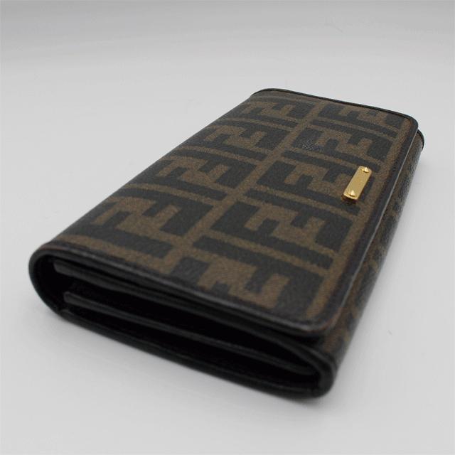 FENDI フェンディ ズッカ柄長財布 PVCレザー/ブラウン系 :1998:有限 FENDI フェンディ ズッカ柄長財布 PVCレザー/ブラウン系 :1998:有限