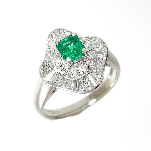 Pt900エメラルド指輪 E:0.53ct D:0.59ct 11.5号 7.2g : 有限会社玉屋  
