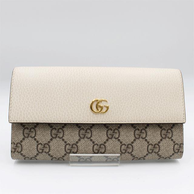 GUCCI GUUCI グッチ GGスプリーム コンチネンタルウォレット ベージュ 