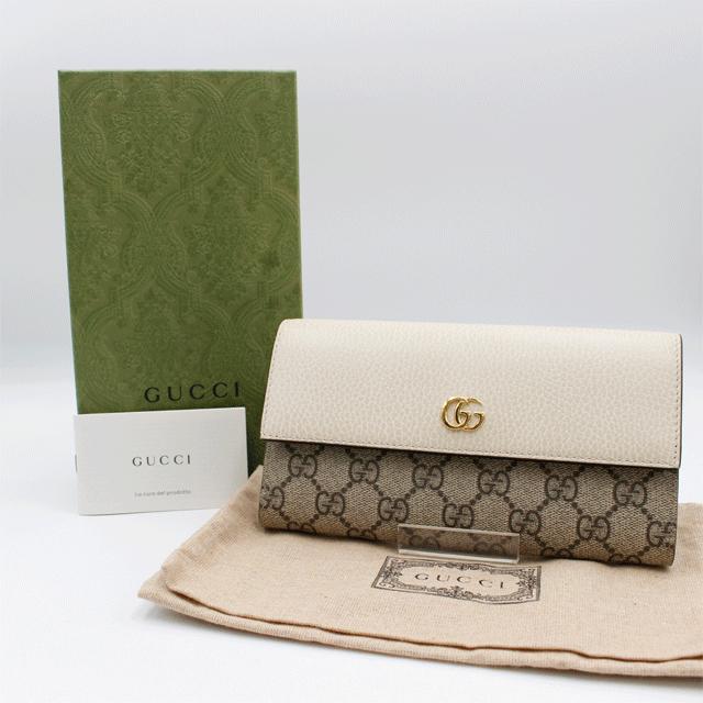 GUCCI GUUCI グッチ GGスプリーム コンチネンタルウォレット ベージュ 