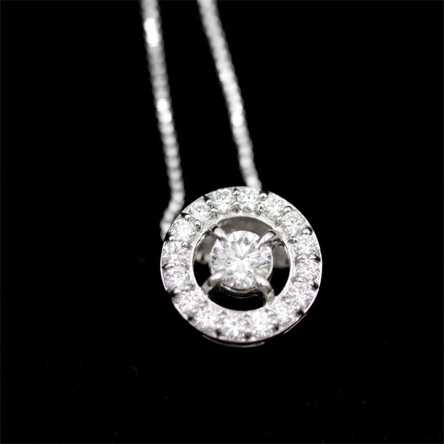 Pt850/Pt900ネックレス ダイヤペンダント付きネックレス D0.27ct 0.27 