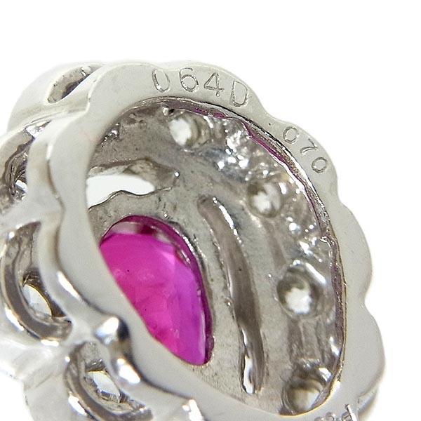 Pt850 Pt900 ネックレス ルビーペンダント付 R0.64ct D0.70ct 8.9g 