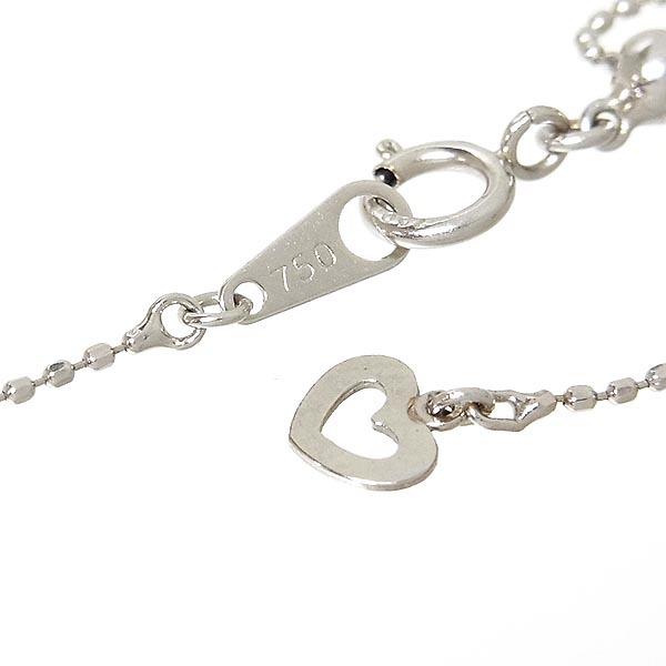 ネックレス メレダイヤ入りクロスペンダント付 K18WG D0.50ct 3.4g  