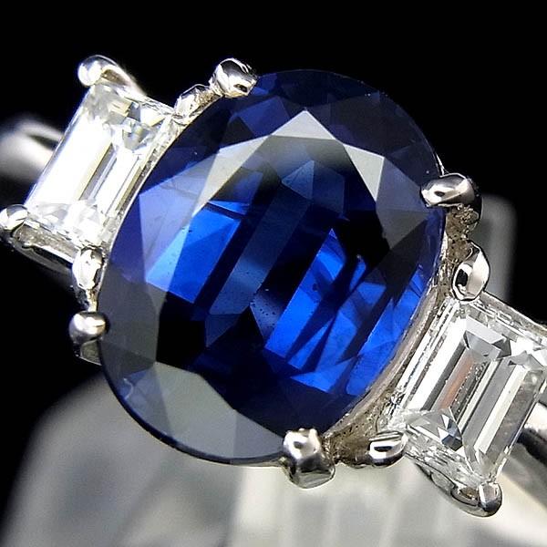 サファイヤファッションリング Pt900 サファイア指輪 S 2.16ct D 0.41  