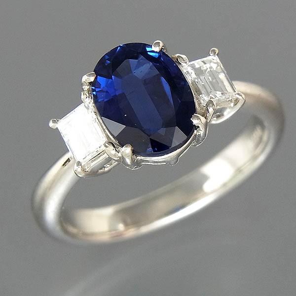 サファイヤファッションリング Pt900 サファイア指輪 S 2.16ct D 0.41  