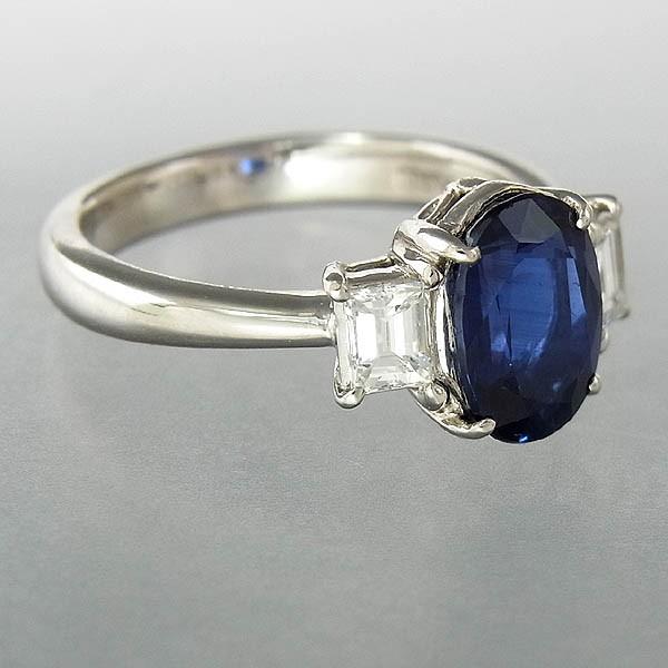 サファイヤファッションリング Pt900 サファイア指輪 S 2.16ct D 0.41  