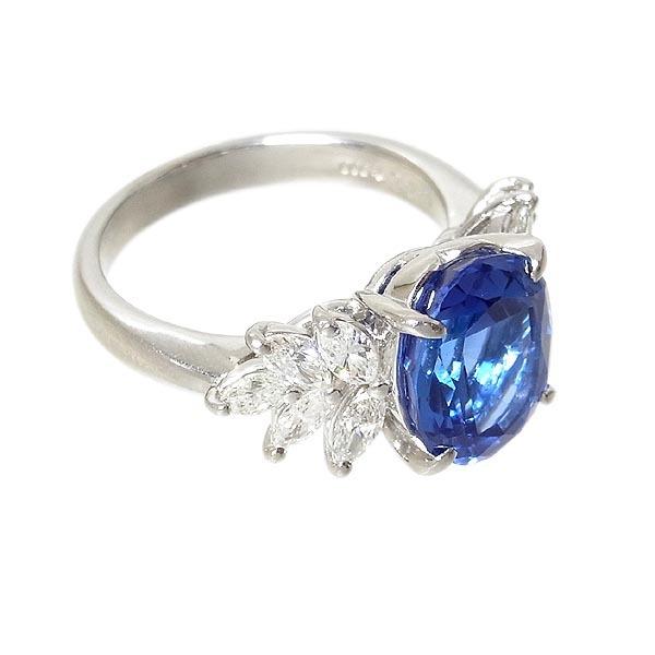 Pt900タンザナイト指輪 TN:4.48ct D：0.95ct 9.4g 14号 : 2842 : 有限 