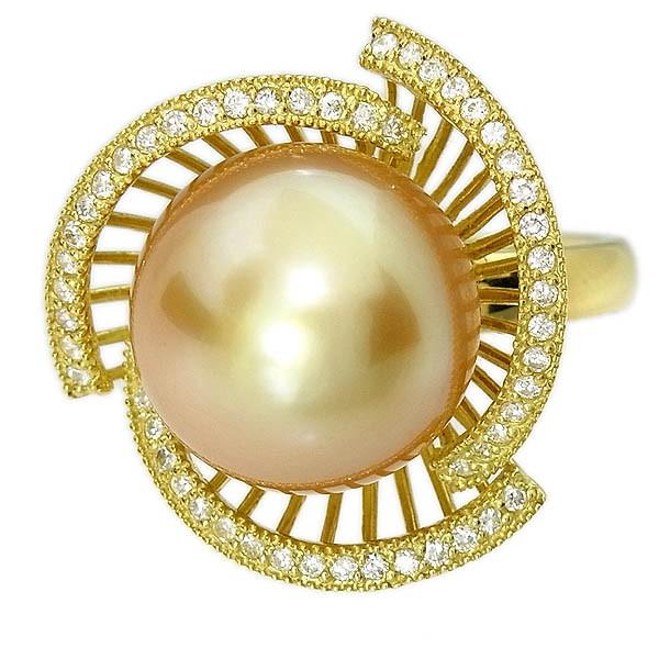 K18 ゴールド 真珠リング 楽天市場】K18 南洋真珠 リング セミバロック12mmup 白蝶パール 18金